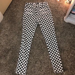 checkered BDG skinny jeans